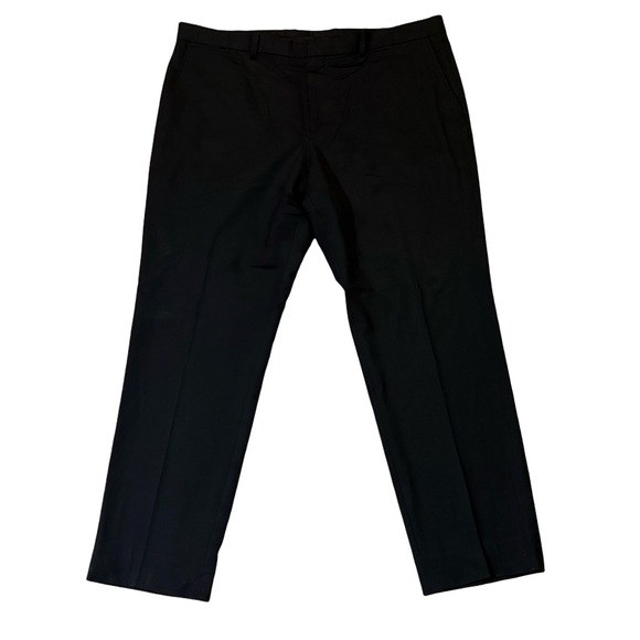 Theory mens 40x31 black solid wool blend flat front dress pants made in Japan